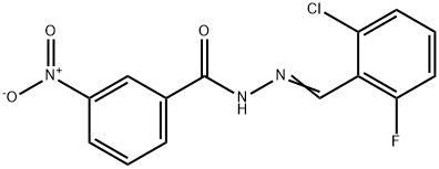 N-[(E)-(2-chloro-6-fluorophenyl)methylideneamino]-3-nitrobenzamide 化学構造式