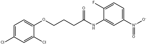 4-(2,4-dichlorophenoxy)-N-(2-fluoro-5-nitrophenyl)butanamide,346724-23-0,结构式