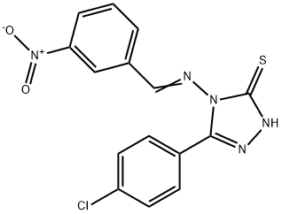 3-(4-chlorophenyl)-4-[(E)-(3-nitrophenyl)methylideneamino]-1H-1,2,4-triazole-5-thione 结构式