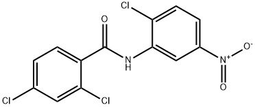 2,4-dichloro-N-(2-chloro-5-nitrophenyl)benzamide Struktur