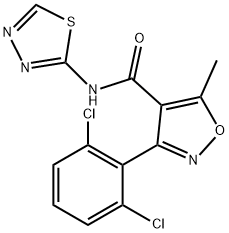 3-(2,6-dichlorophenyl)-5-methyl-N-(1,3,4-thiadiazol-2-yl)-1,2-oxazole-4-carboxamide Structure