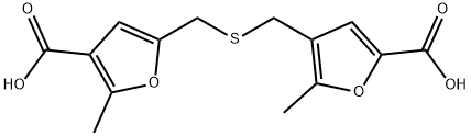 5-[(5-carboxy-2-methylfuran-3-yl)methylsulfanylmethyl]-2-methylfuran-3-carboxylic acid Structure