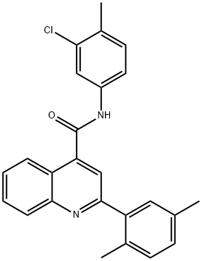 N-(3-chloro-4-methylphenyl)-2-(2,5-dimethylphenyl)quinoline-4-carboxamide,351425-35-9,结构式