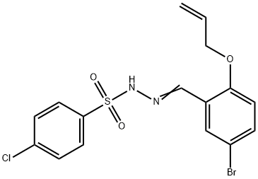 N-[(E)-(5-bromo-2-prop-2-enoxyphenyl)methylideneamino]-4-chlorobenzenesulfonamide,351505-54-9,结构式