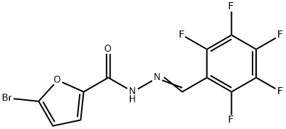 5-bromo-N-[(E)-(2,3,4,5,6-pentafluorophenyl)methylideneamino]furan-2-carboxamide 化学構造式