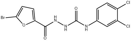 1-[(5-bromofuran-2-carbonyl)amino]-3-(3,4-dichlorophenyl)urea 化学構造式