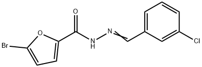 5-bromo-N-[(E)-(3-chlorophenyl)methylideneamino]furan-2-carboxamide Structure