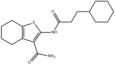 2-(3-cyclohexylpropanoylamino)-4,5,6,7-tetrahydro-1-benzothiophene-3-carboxamide Structure