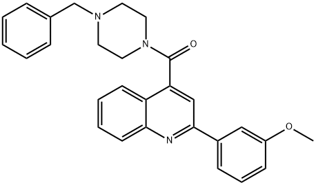 (4-benzylpiperazin-1-yl)-[2-(3-methoxyphenyl)quinolin-4-yl]methanone 化学構造式