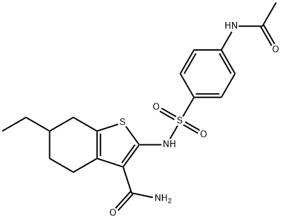 2-[(4-acetamidophenyl)sulfonylamino]-6-ethyl-4,5,6,7-tetrahydro-1-benzothiophene-3-carboxamide Structure