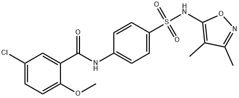 5-chloro-N-[4-[(3,4-dimethyl-1,2-oxazol-5-yl)sulfamoyl]phenyl]-2-methoxybenzamide Structure