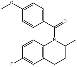 (6-fluoro-2-methyl-3,4-dihydro-2H-quinolin-1-yl)-(4-methoxyphenyl)methanone 结构式