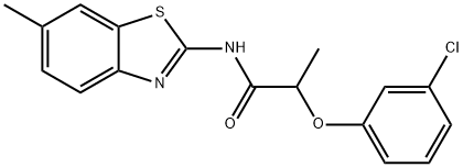 2-(3-chlorophenoxy)-N-(6-methyl-1,3-benzothiazol-2-yl)propanamide Structure