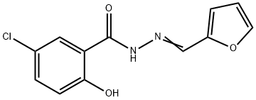 5-chloro-N-[(E)-furan-2-ylmethylideneamino]-2-hydroxybenzamide 化学構造式