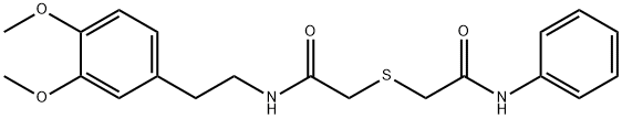 2-(2-anilino-2-oxoethyl)sulfanyl-N-[2-(3,4-dimethoxyphenyl)ethyl]acetamide Struktur