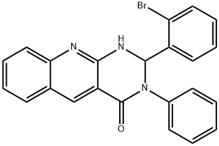 2-(2-bromophenyl)-3-phenyl-1,2-dihydropyrimido[4,5-b]quinolin-4-one Struktur
