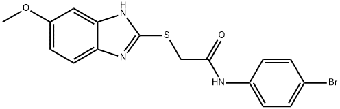 N-(4-bromophenyl)-2-[(6-methoxy-1H-benzimidazol-2-yl)sulfanyl]acetamide 化学構造式