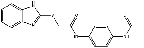 N-(4-acetamidophenyl)-2-(1H-benzimidazol-2-ylsulfanyl)acetamide 结构式