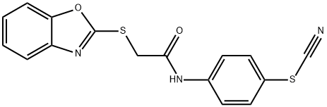 [4-[[2-(1,3-benzoxazol-2-ylsulfanyl)acetyl]amino]phenyl] thiocyanate 结构式