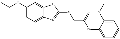 2-[(6-ethoxy-1,3-benzothiazol-2-yl)sulfanyl]-N-(2-methylsulfanylphenyl)acetamide Struktur