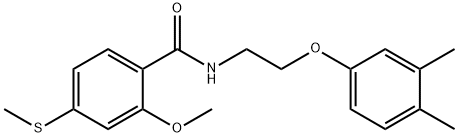 N-[2-(3,4-dimethylphenoxy)ethyl]-2-methoxy-4-methylsulfanylbenzamide,361374-46-1,结构式