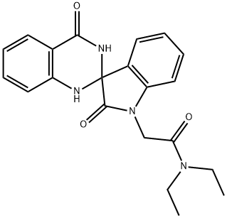 2-(2',4-dioxospiro[1,3-dihydroquinazoline-2,3'-indole]-1'-yl)-N,N-diethylacetamide Struktur