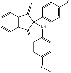 2-(4-chlorophenyl)-2-(4-methoxyanilino)indene-1,3-dione Struktur