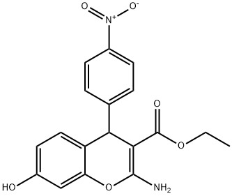 ethyl 2-amino-7-hydroxy-4-(4-nitrophenyl)-4H-chromene-3-carboxylate Structure