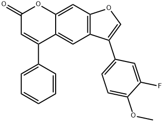 3-(3-fluoro-4-methoxyphenyl)-5-phenylfuro[3,2-g]chromen-7-one,374608-90-9,结构式