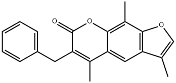 6-benzyl-3,5,9-trimethylfuro[3,2-g]chromen-7-one 结构式