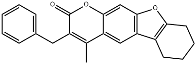 3-benzyl-4-methyl-6,7,8,9-tetrahydro-[1]benzofuro[3,2-g]chromen-2-one Structure