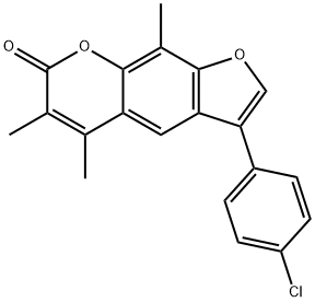 3-(4-chlorophenyl)-5,6,9-trimethylfuro[3,2-g]chromen-7-one Structure