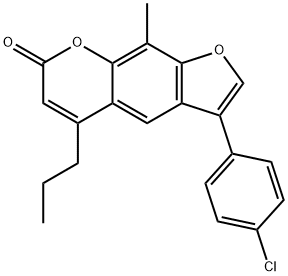 3-(4-chlorophenyl)-9-methyl-5-propylfuro[3,2-g]chromen-7-one Structure