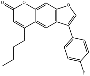 5-butyl-3-(4-fluorophenyl)furo[3,2-g]chromen-7-one Struktur