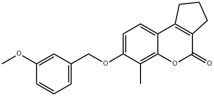 7-[(3-methoxyphenyl)methoxy]-6-methyl-2,3-dihydro-1H-cyclopenta[c]chromen-4-one 结构式