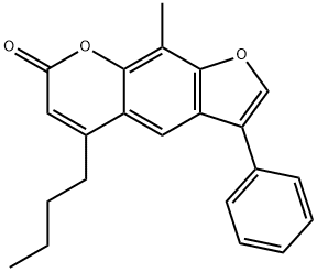 5-butyl-9-methyl-3-phenylfuro[3,2-g]chromen-7-one Struktur