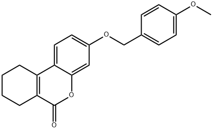 3-[(4-methoxyphenyl)methoxy]-7,8,9,10-tetrahydrobenzo[c]chromen-6-one Struktur