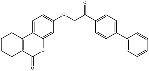 3-[2-oxo-2-(4-phenylphenyl)ethoxy]-7,8,9,10-tetrahydrobenzo[c]chromen-6-one Struktur