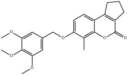 6-methyl-7-[(3,4,5-trimethoxyphenyl)methoxy]-2,3-dihydro-1H-cyclopenta[c]chromen-4-one,376382-43-3,结构式