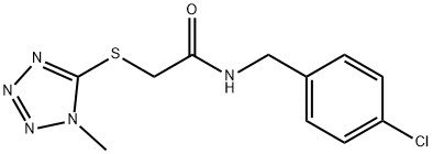 N-[(4-chlorophenyl)methyl]-2-(1-methyltetrazol-5-yl)sulfanylacetamide 化学構造式