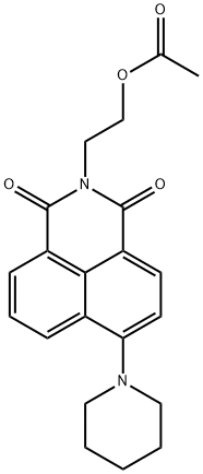 2-(1,3-dioxo-6-piperidin-1-ylbenzo[de]isoquinolin-2-yl)ethyl acetate 化学構造式