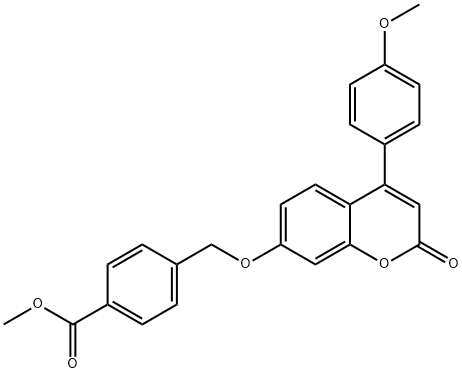 methyl 4-[[4-(4-methoxyphenyl)-2-oxochromen-7-yl]oxymethyl]benzoate Structure