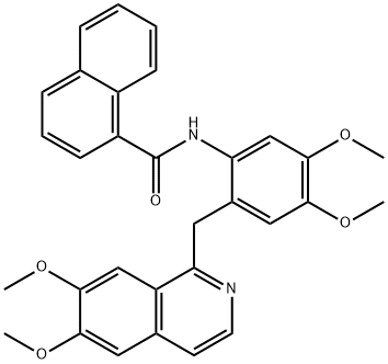 N-[2-[(6,7-dimethoxyisoquinolin-1-yl)methyl]-4,5-dimethoxyphenyl]naphthalene-1-carboxamide 化学構造式