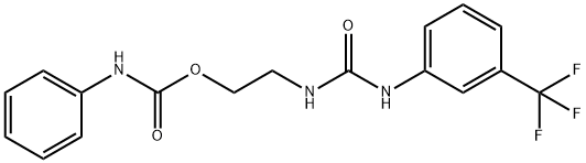 2-[[3-(trifluoromethyl)phenyl]carbamoylamino]ethyl N-phenylcarbamate 化学構造式