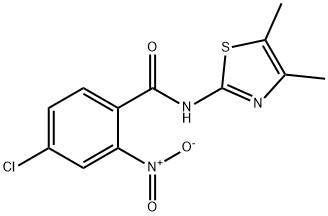 4-chloro-N-(4,5-dimethyl-1,3-thiazol-2-yl)-2-nitrobenzamide,389076-44-2,结构式