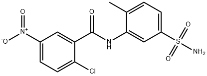 2-chloro-N-(2-methyl-5-sulfamoylphenyl)-5-nitrobenzamide 结构式