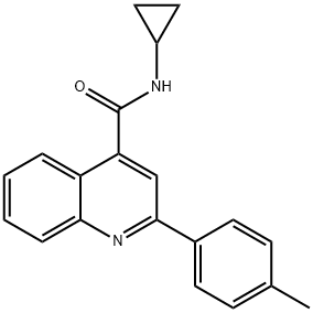 N-cyclopropyl-2-(4-methylphenyl)quinoline-4-carboxamide Struktur