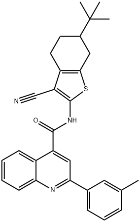 N-(6-tert-butyl-3-cyano-4,5,6,7-tetrahydro-1-benzothiophen-2-yl)-2-(3-methylphenyl)quinoline-4-carboxamide Structure