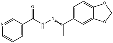 N-[(E)-1-(1,3-benzodioxol-5-yl)ethylideneamino]pyridine-3-carboxamide 化学構造式