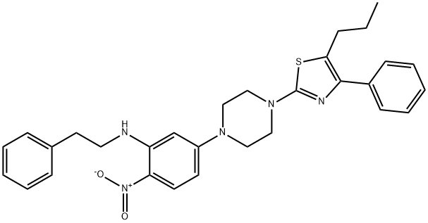 405277-52-3 2-nitro-N-(2-phenylethyl)-5-[4-(4-phenyl-5-propyl-1,3-thiazol-2-yl)piperazin-1-yl]aniline